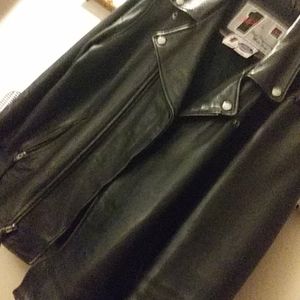 Leather motorcycle jacket